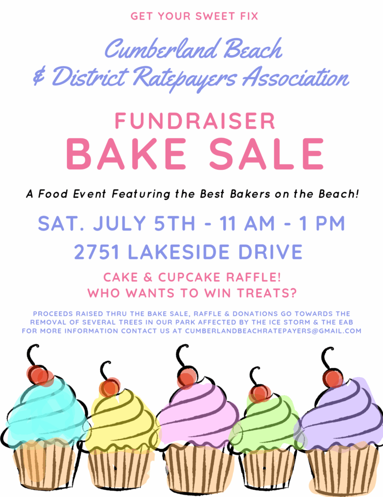 Cumberland Beach & District Ratepayers Bake Sale